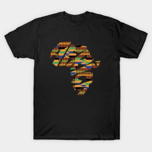 Africa Map with Kente Pattern, African Style T-Shirt